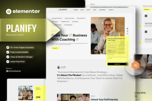 best Business Coach Elementor template kit download
