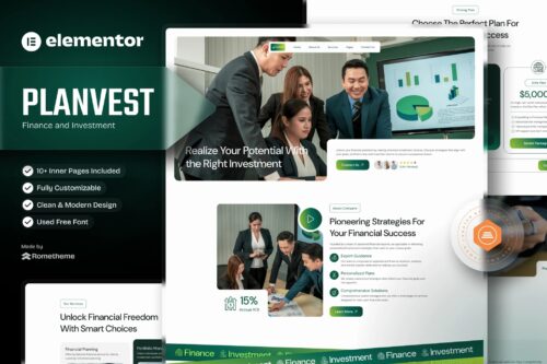 Plantvest - Finance & Invesment Elementor Template Kit