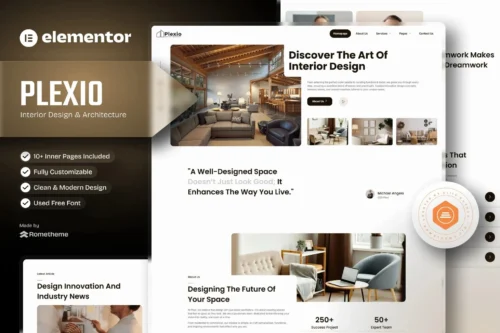 best interior design Elementor template kit download