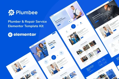 best plumber Elementor template download for repair services