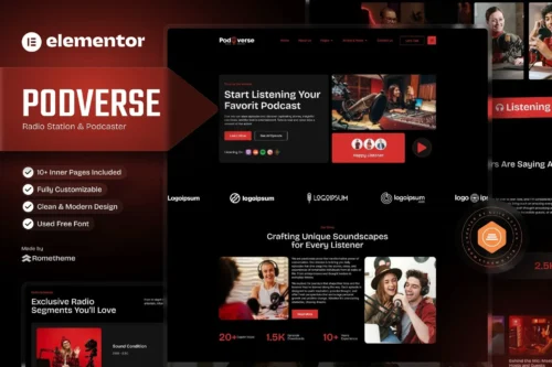 best radio station Elementor template download