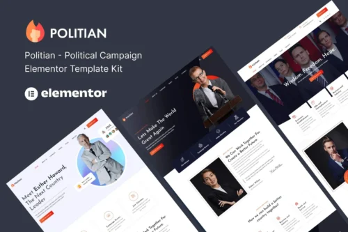best political campaign Elementor template kit download