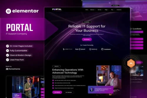 best IT Company Elementor template kit download