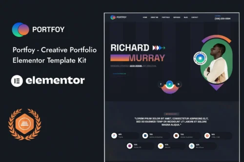 best Elementor portfolio template instant download