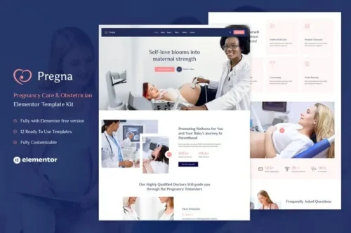 best Pregna Elementor template for prenatal care website