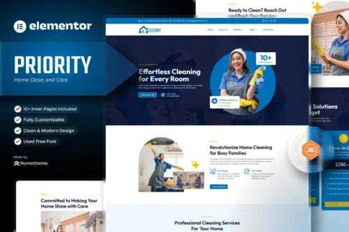 best Priority Elementor cleaning website template download