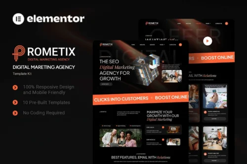 best digital marketing agency template for Elementor instant download