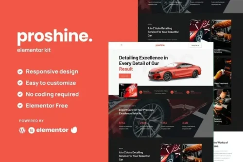 best car detailing website template Elementor kit instant download