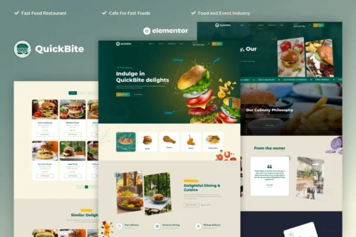 best restaurant Elementor template for cafe websites instant download