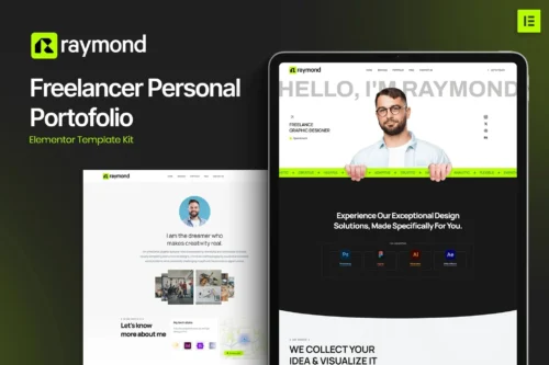 best freelancer portfolio Elementor template instant download