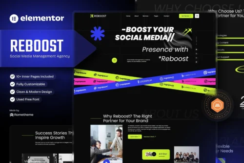 best Reboost digital marketing agency template instant download