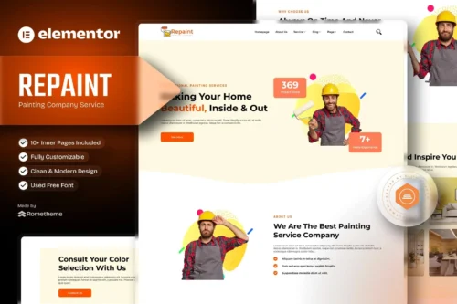 Premium Repaint painting company website template download