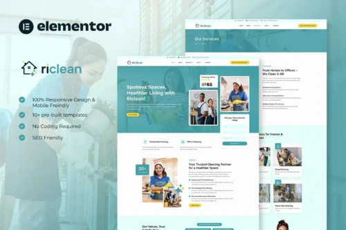 best cleaning service Elementor template kit download