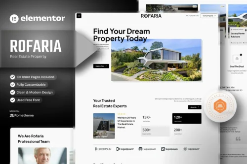 best real estate Elementor template kit instant download