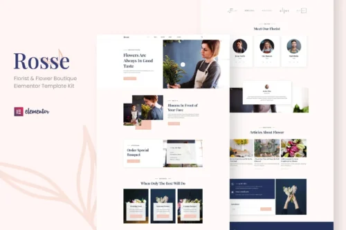 best Rosse Elementor template for florist website download