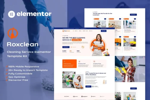 best RoxClean cleaning services template kit download