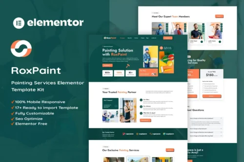 best painting services elementor template kit download