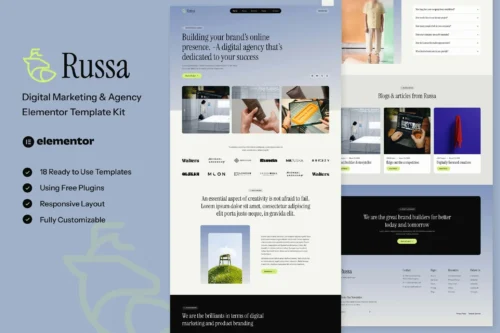 best digital marketing Elementor template kit download