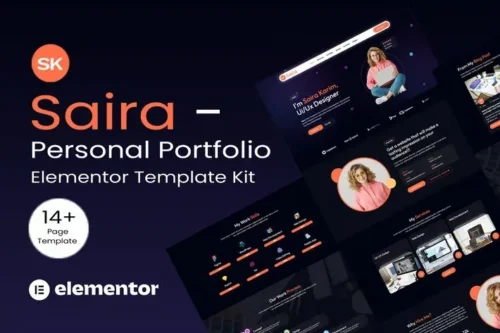 best Saira personal portfolio Elementor kit download