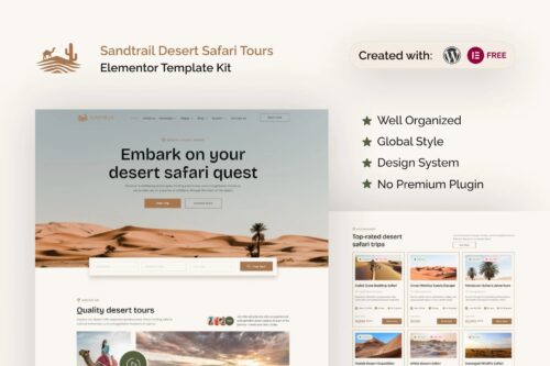 Sandtrail - Desert Safari Tours Elementor Template Kit
