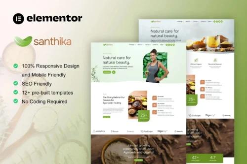 best ayurveda elementor template instant download