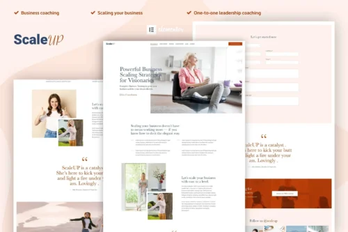 best business coaching Elementor template kit instant download