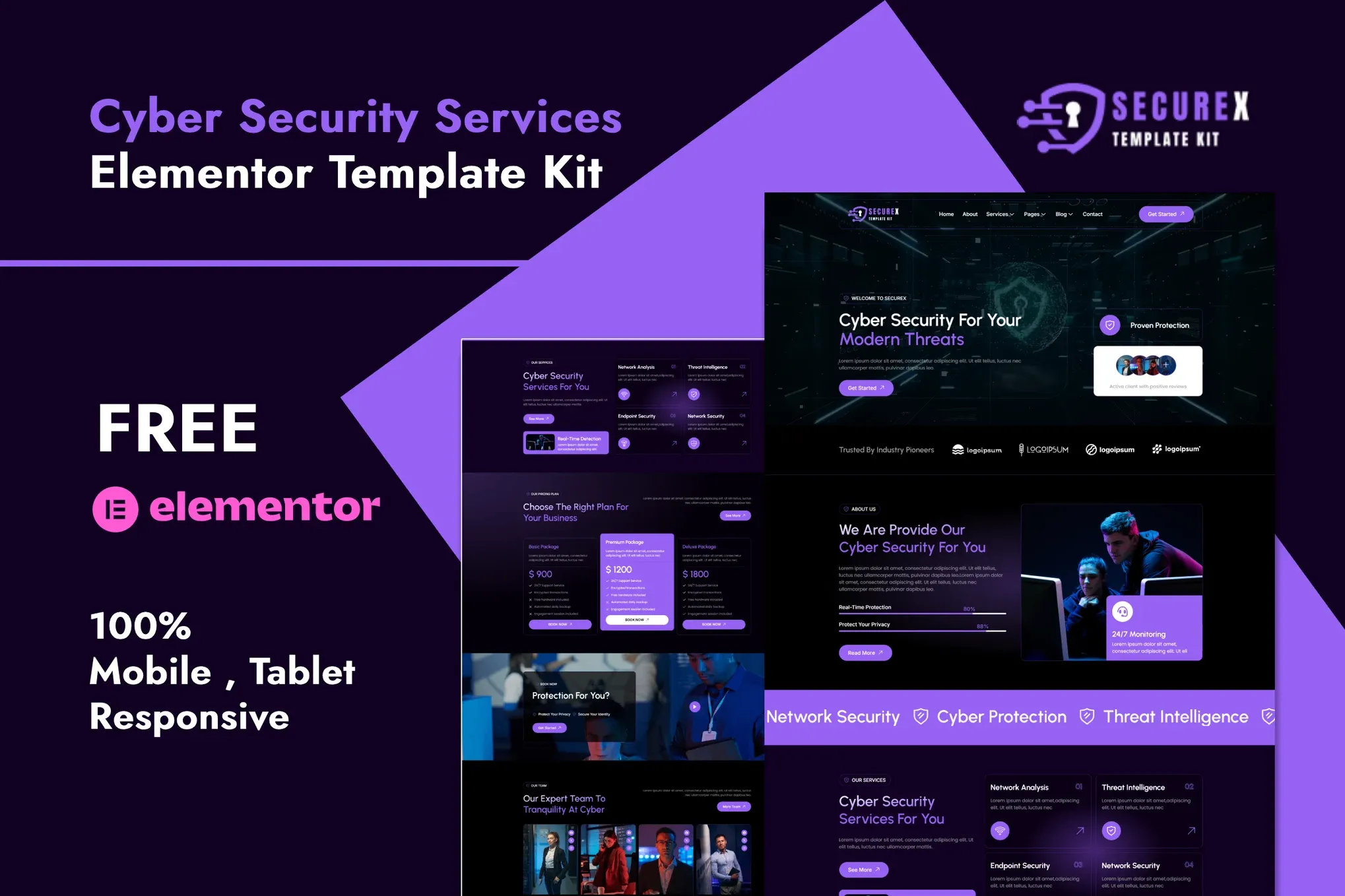 Securex - Cyber Security Services Elementor Template Kit best cyber security Elementor template kit instant download