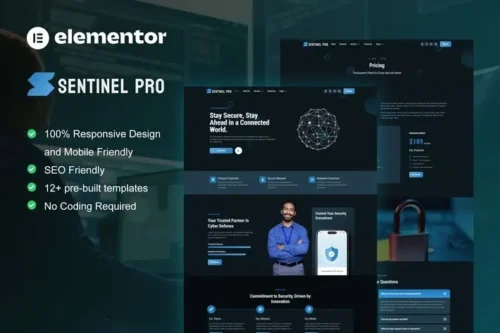 Best cyber security Elementor template with instant download