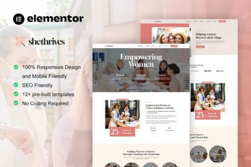 SheThrives - Feminine Business Elementor Pro Template Kit