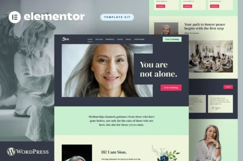 best psychic medium Elementor template kit instant download