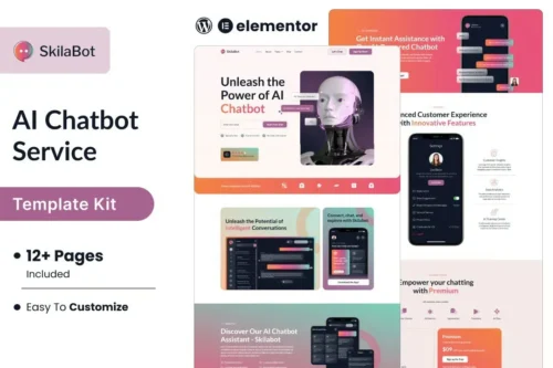 best Skilabot AI chatbot Elementor template kit download
