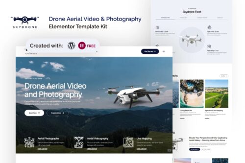 Skydrone - Drone Aerial Video & Photography Elementor Template Kit