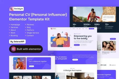 best Elementor CV template for influencers download