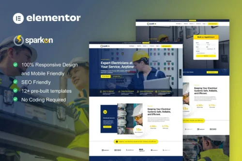 best electrical service Elementor template download