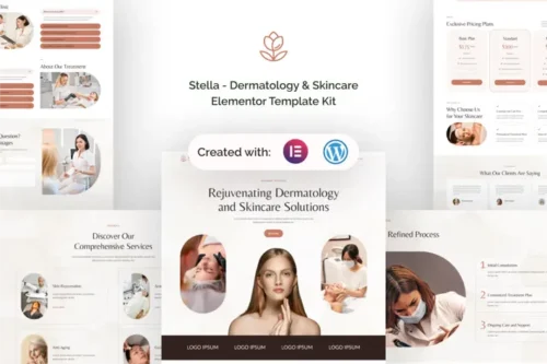 best dermatology Elementor template kit instant download