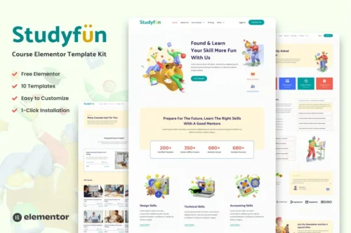 best Studyfun education template kit instant download