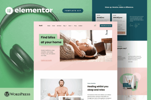 Suki - Meditation Channel Elementor Template Kit
