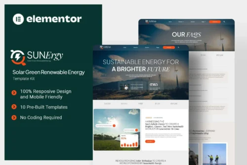 best Sunergy solar website template instant download