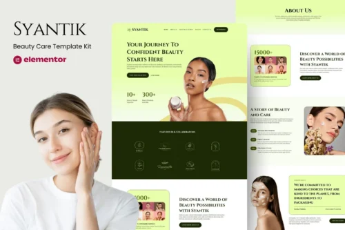 best beauty Elementor template kit instant download