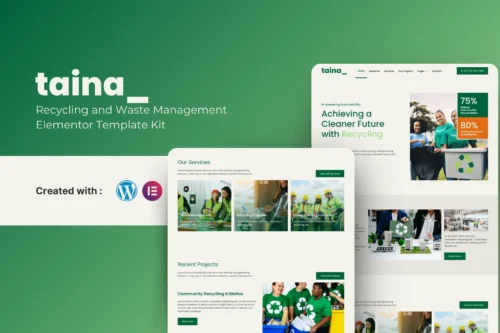 best recycling waste management elementor template download