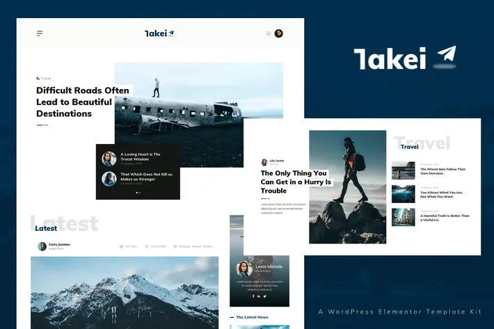 Takei - News & Magazine Elementor Pro Template Kit best Takei Elementor template kit download