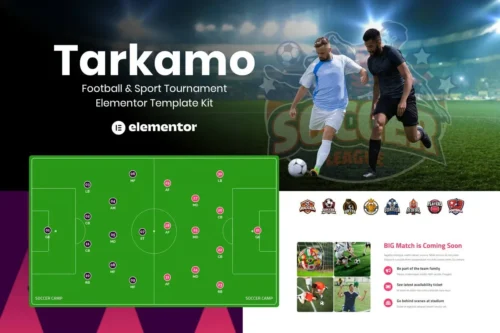 best football tournament Elementor template instant download