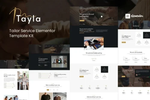 best tailor Elementor template kit instant download