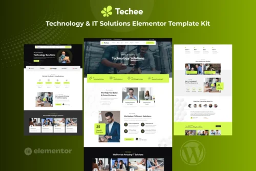 best IT solutions Elementor template kit instant download