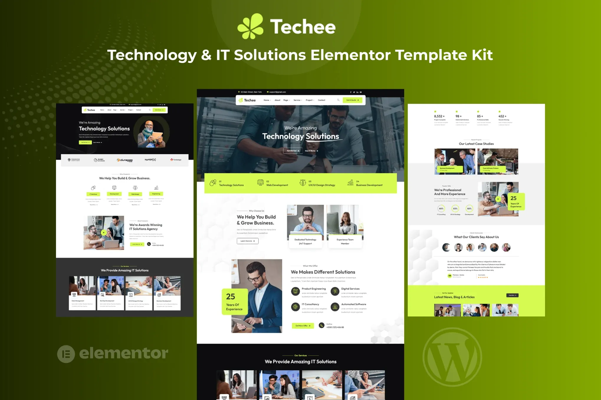 Techee - Technology & IT Solutions Elementor Template Kit best IT solutions Elementor template kit instant download