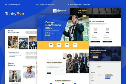 best TechyEve tech conference template instant download