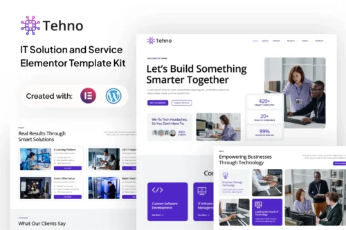 best Tehno IT solution Elementor template kit download