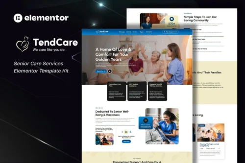 best senior care Elementor template for instant download