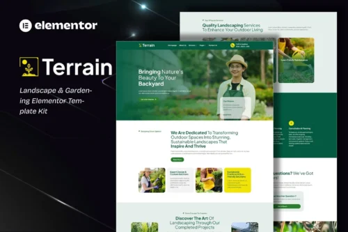 best landscape gardening website template instant download