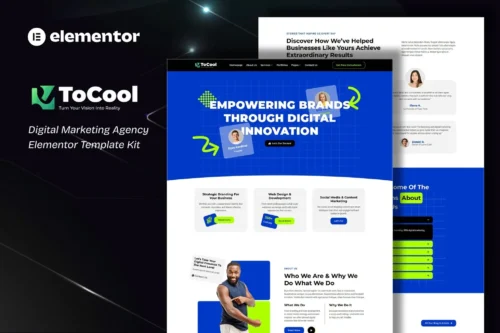 Tocool Digital Marketing Agency Elementor Template Kit
